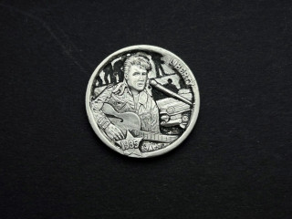 hobo nickel hobo coin carving buffalo nickel Elvis Presley portrait
